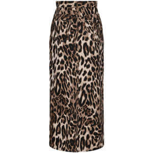 Oleo Long Leopard Print Skirt